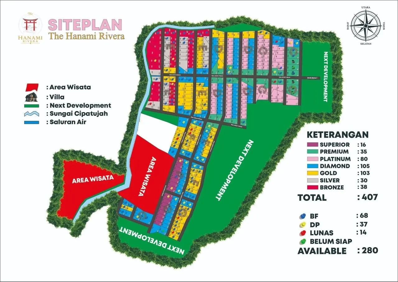 Siteplan Denah Kavling The Hanami Rivera